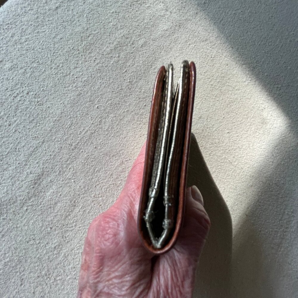 Fossil Small Brown Leather Button Close Wallet - image 3